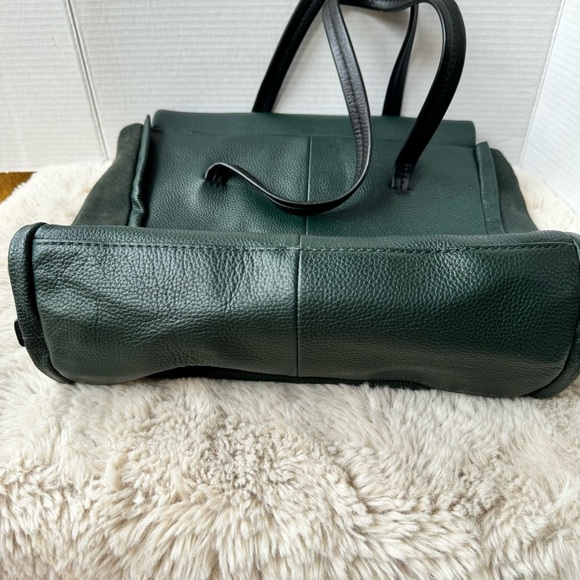 Zara Dark Green Thick 100% Pebble Cow Leather Tote bag - Picture 6 of 16